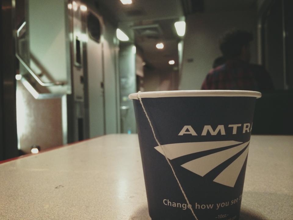amtrak across usa train cafe